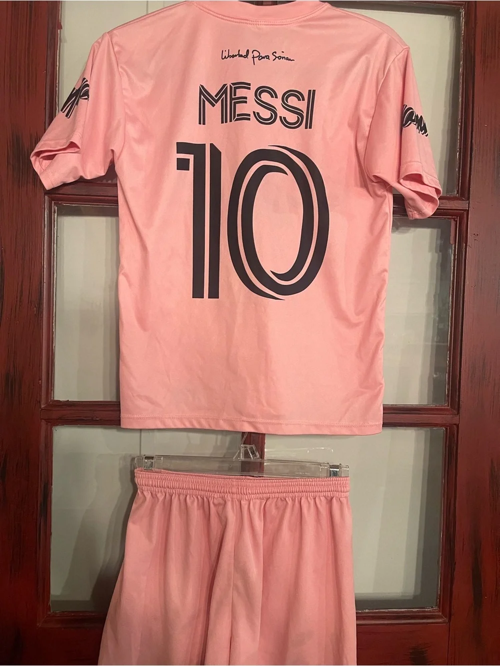 Lionel Messi Pink Kids size 12 Matching Soccer Set - Number 10
